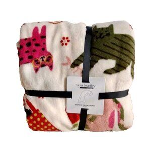 Vera Bradley Essential Throw Blanket Herding Cats Blanket in Seedpearl 50" x 80"
